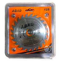Диск по дереву ABAD Ø125мм 24 зубів 22,23мм із твердосплав. напайками, Диск пильний по дереву, Відрізний диск