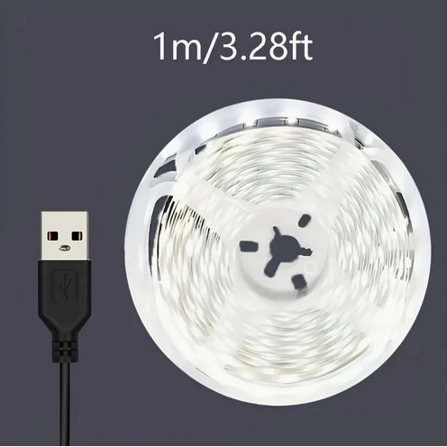 Світлодіодна клейчаста стрічка USB BJ-5VRGB-1 біла 1м