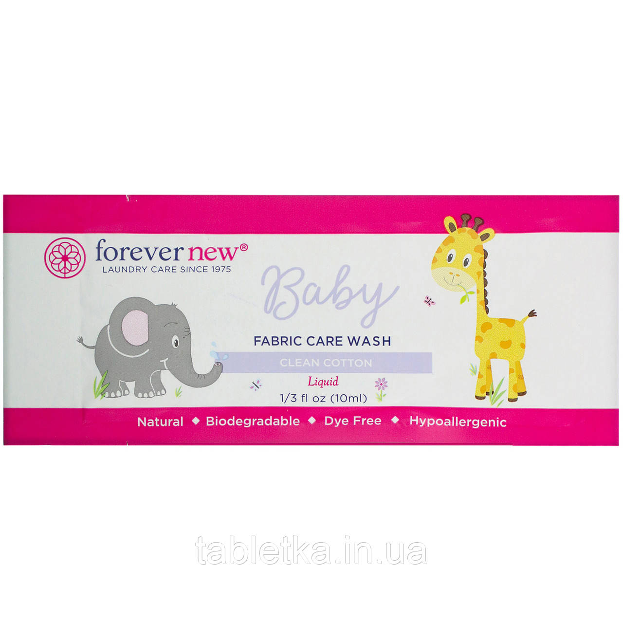 Forever New, Baby, Fabric Care Wash, Liquid, Clean Cotton, 1/3 fl oz (10 ml)