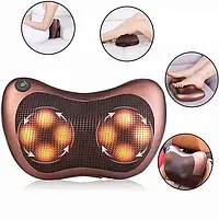 Роликова масажна подушка для спини та шиї Massage pillow | масажна подушка | масажер з підігрівом