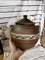 Глиняний супник, супниця казанок Ангоб 5 л