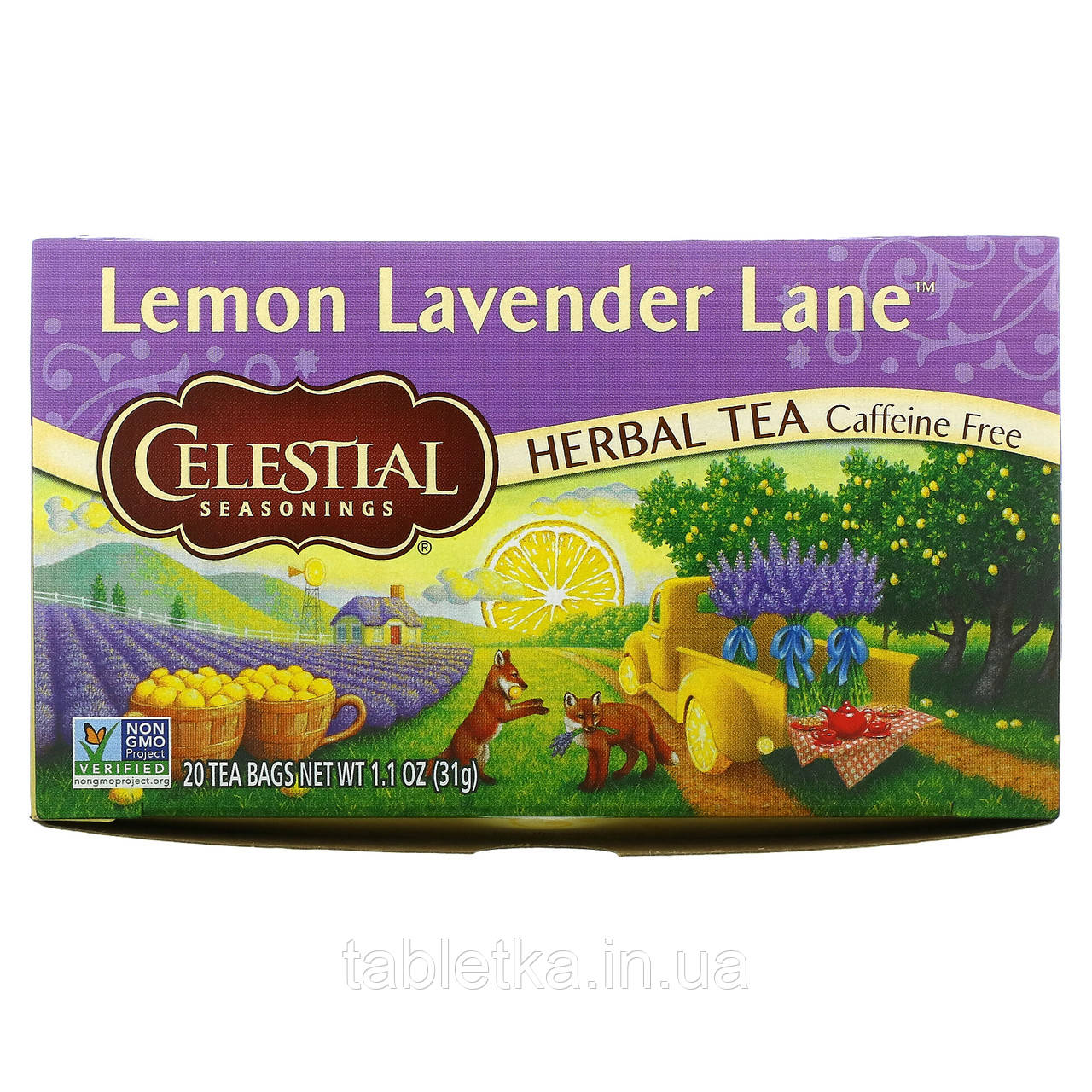 Celestial Seasonings, трав'яний чай, Lemon Lavender Lane, без кофеїну, 20 чайних пакетиків, 31 г (1,1 унції)