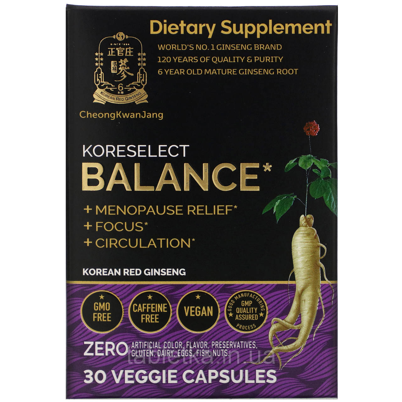 Cheong Kwan Jang, Koreselect, Balance, 30 рослинних капсул