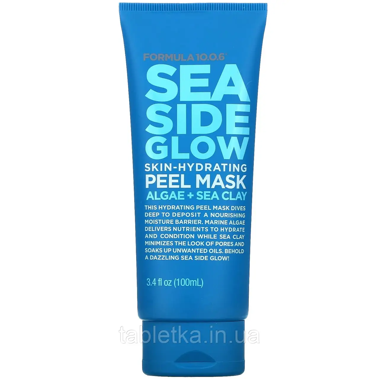 Formula 10.0.6, Sea Side Glow, зволожувальна косметична маска-пілінг, водорості + морська глина, 100 мл