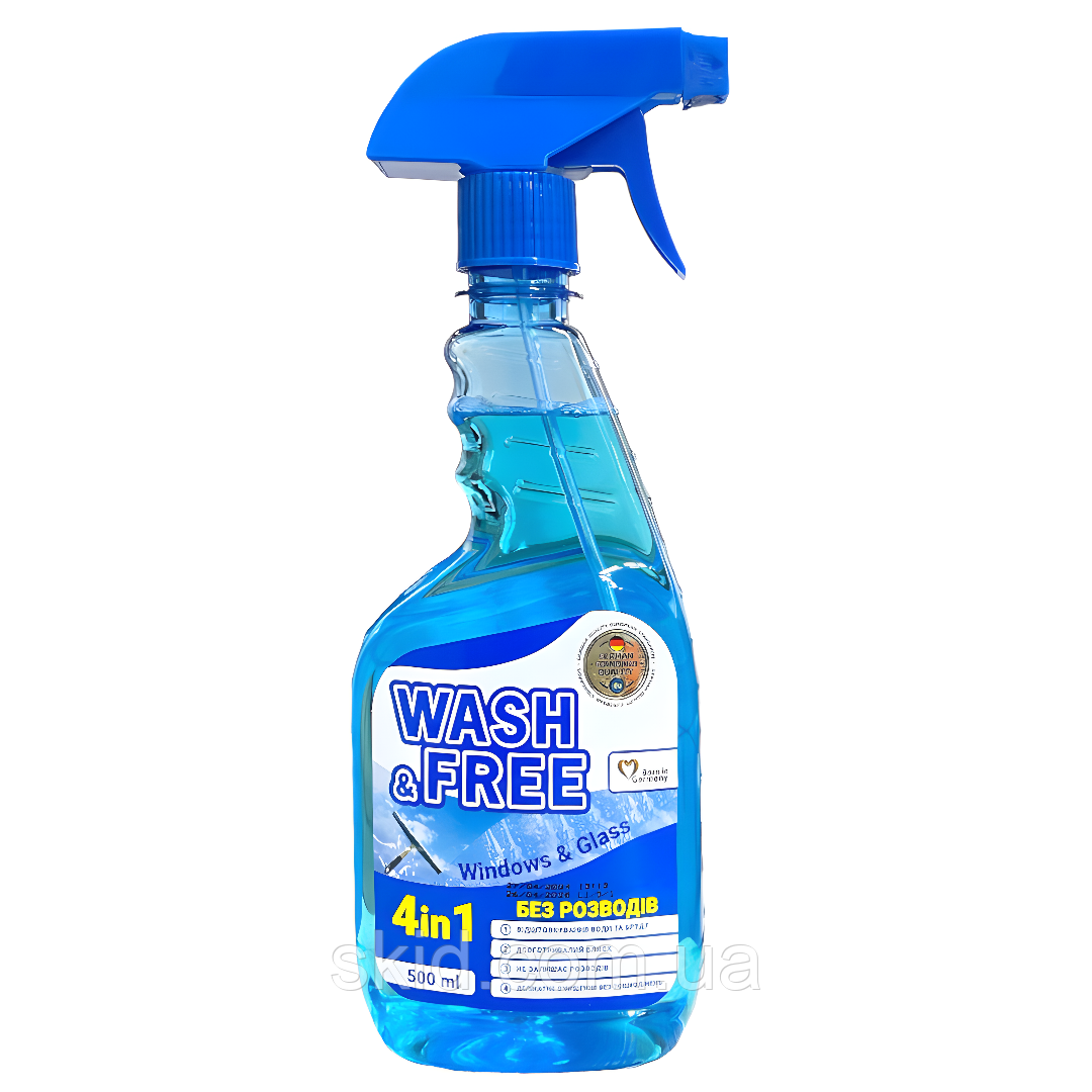 Засіб для миття скла та дзеркал Wash&Free 500 мл