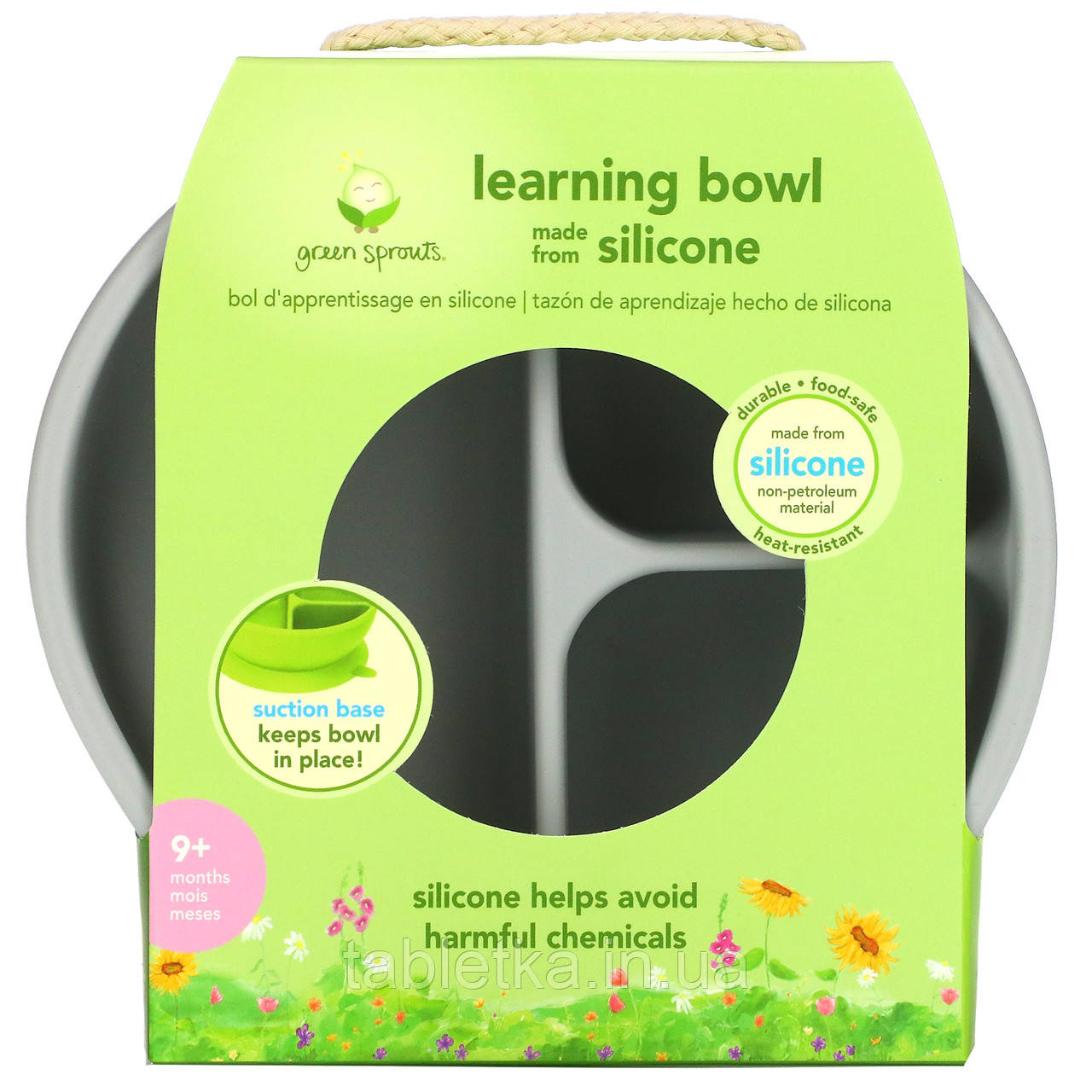 Green Sprouts, Learning Bowl, для дітей від 9 місяців, сірий, 1 миска