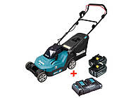 Акумуляторна газонокосарка Makita DLM382CM2 (2 акум. 4 Аг та двохпортовий ЗП)