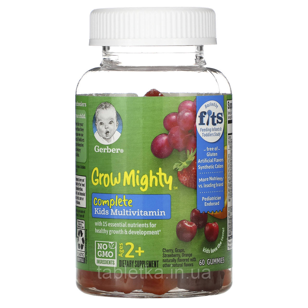 Gerber, Grow Mighty, мультивітамінний комплекс, для дітей від 2 років, 60 жувальних мармеладок