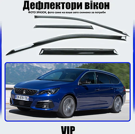 Дефлектори вікон, вітровики Peugeot 308 універсал 2014-2021 (скотч) VIP