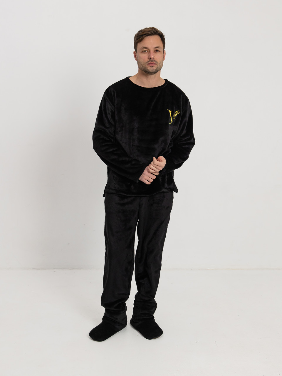 Якісна чоловіча турецька махрова піжама з іменною вишивкою від виробника, Теплі чоловічі піжами