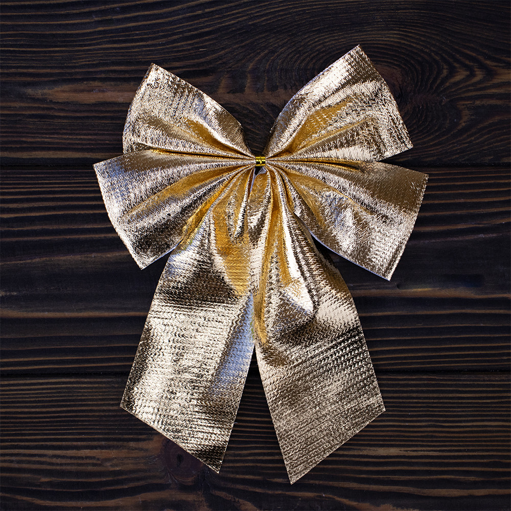 Бант різдвяний Блиск золотий 12931 (1шт), фото 1