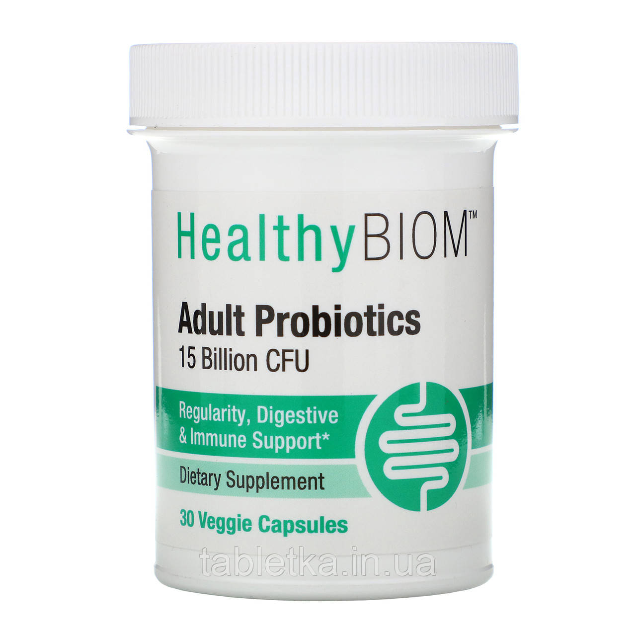 HealthyBiom, Пробіотики для дорослих, 15 млрд КОЕ, 30 рослинних капсул