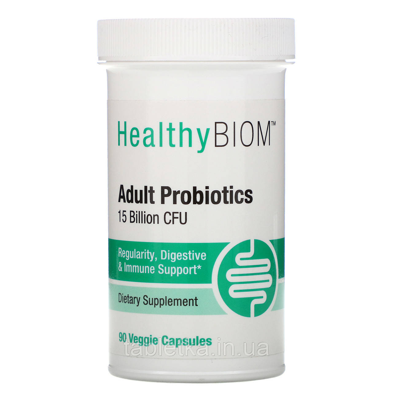 HealthyBiom, Пробіотики для дорослих, 15 млрд КУО, 90 рослинних капсул