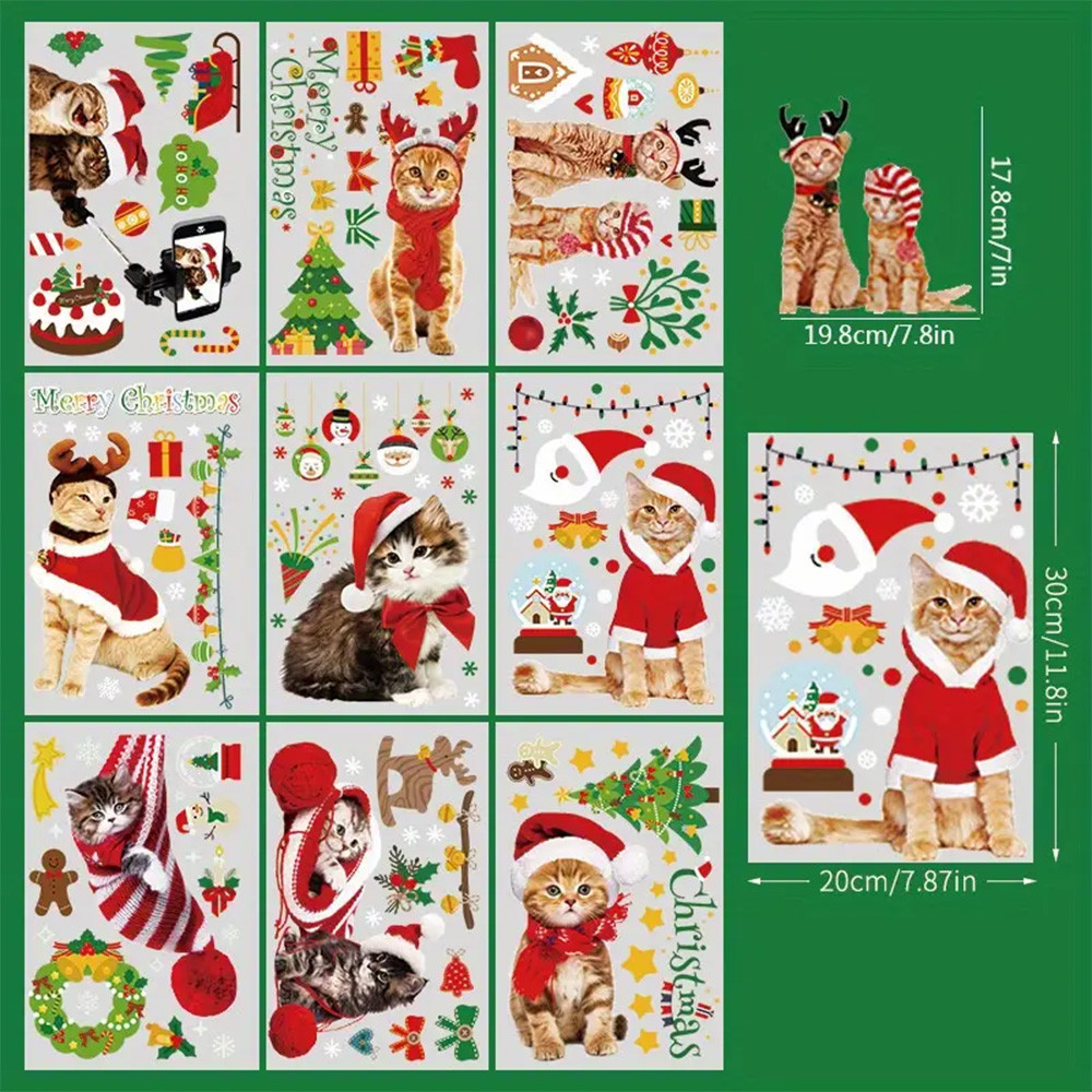 Інтер'єрна наклейка NG Merry Christmas Cats JD2312 (9 листів А4), фото 1