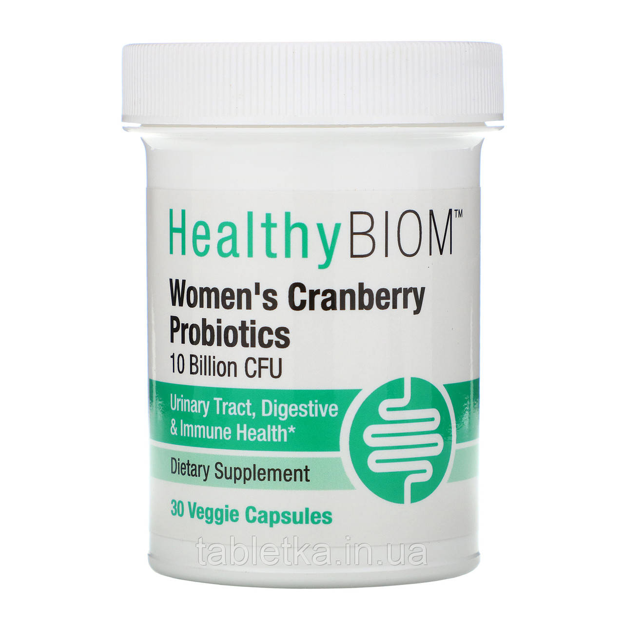 HealthyBiom, пробіотики з журавлиною для жінок, 10 млрд КОЕ, 30 рослинних капсул