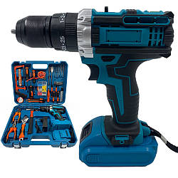 Ударний шуруповерт із набором інструментів + 2 акумулятори 24В в кейсі / Шуруповерт акумуляторний