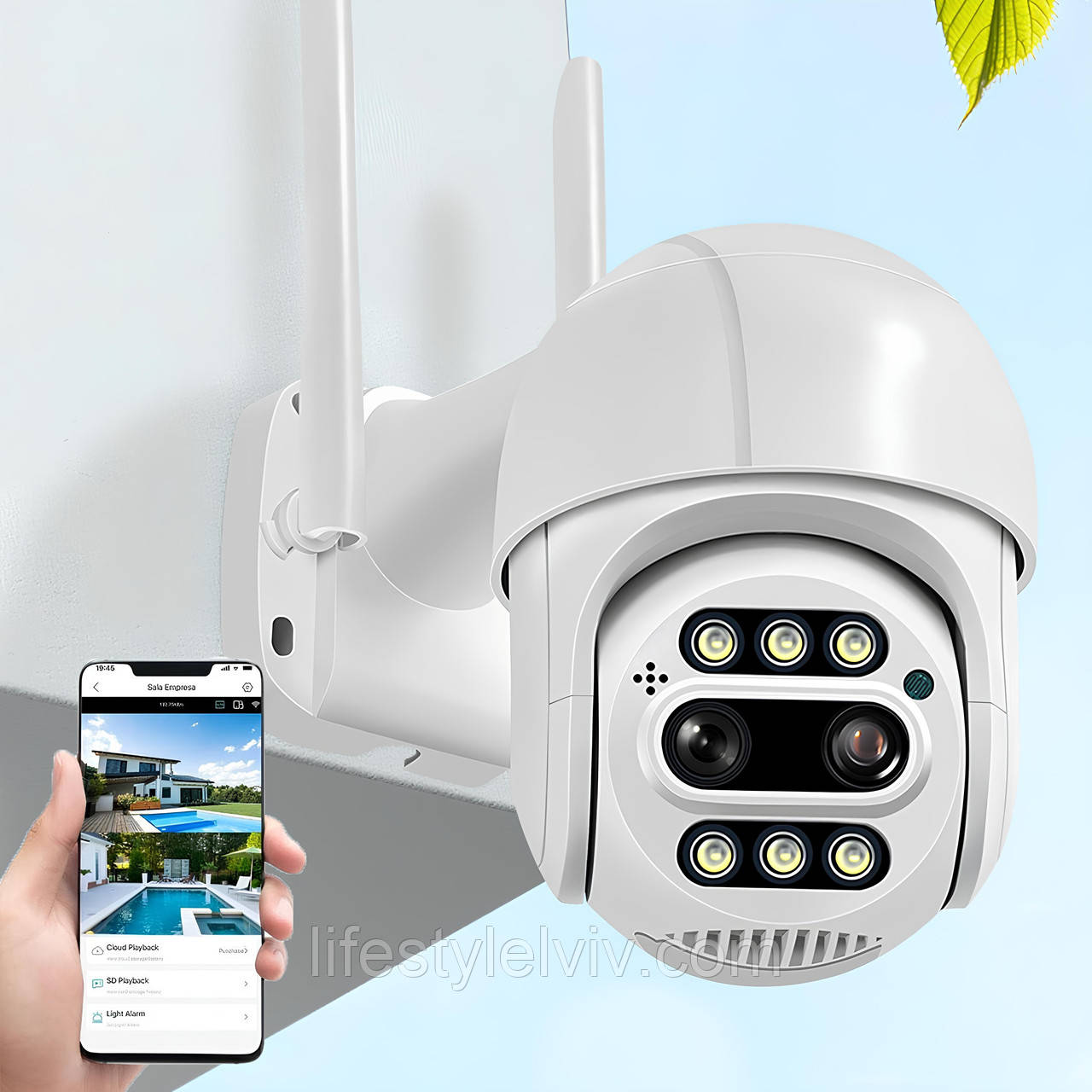 Поворотна WI-FI камера відеоспостереження 4К, 4Мп (8X зум) iCSee / Вулична вайфай камера / Вулична ip камера, фото 1