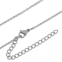 Ланцюжок на шию Finding Плетіння хрест нержавіюча сталь ланка 1.5 мм x 2 мм Сталистий 40 см + 5 см M176-14-A