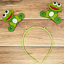 Обідок карнавальний Жабка на пружинках (1шт), фото 2