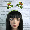 Обідок карнавальний Жабка на пружинках (1шт), фото 3