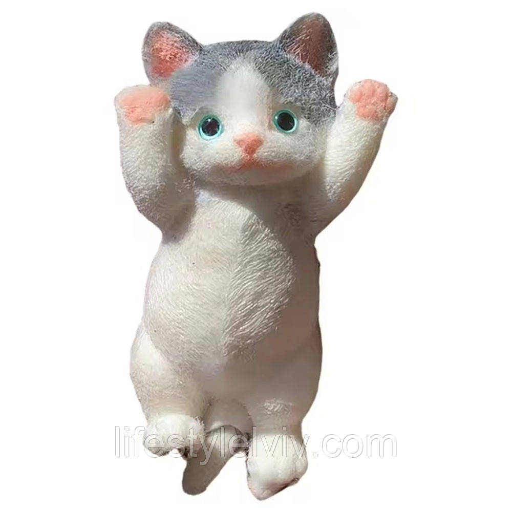 Іграшка антистрес Пухнастий котик 17см / Велика таба сквіш / Сквіш котик / Сквіш антистрес / Котик антистрес, фото 1