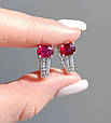 Сережки срібні з рубіном Т8020-м, фото 3