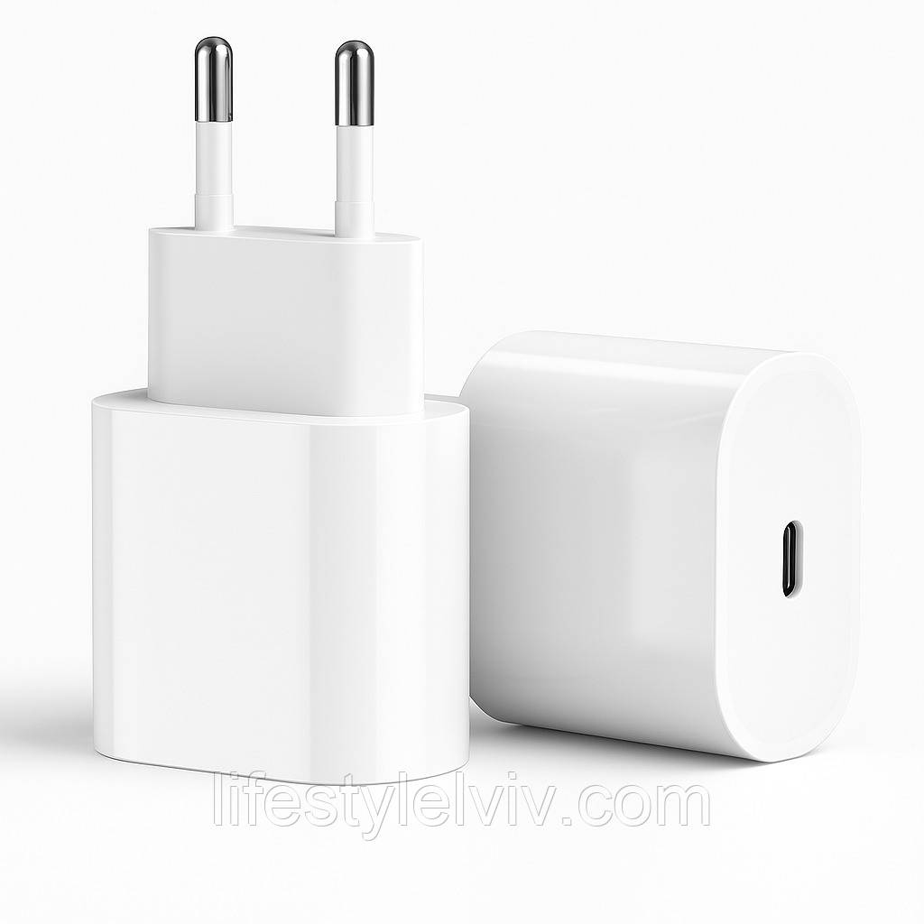 Мережевий зарядний пристрій 20W, USB-C / Зарядка для телефону / Зарядне для телефону / Блочок швидкої зарядки, фото 1