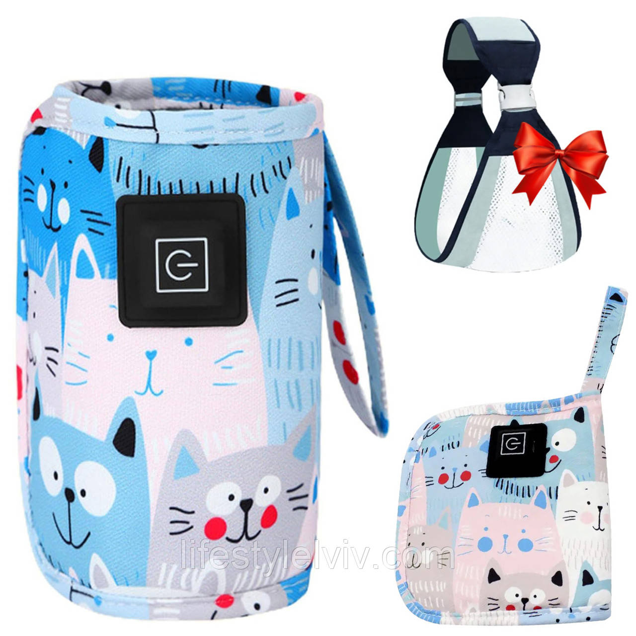 Підігрівач для пляшечок + Подарунок Слінг AND182 / Термос для пляшечок / Нагрівач для пляшок, фото 1