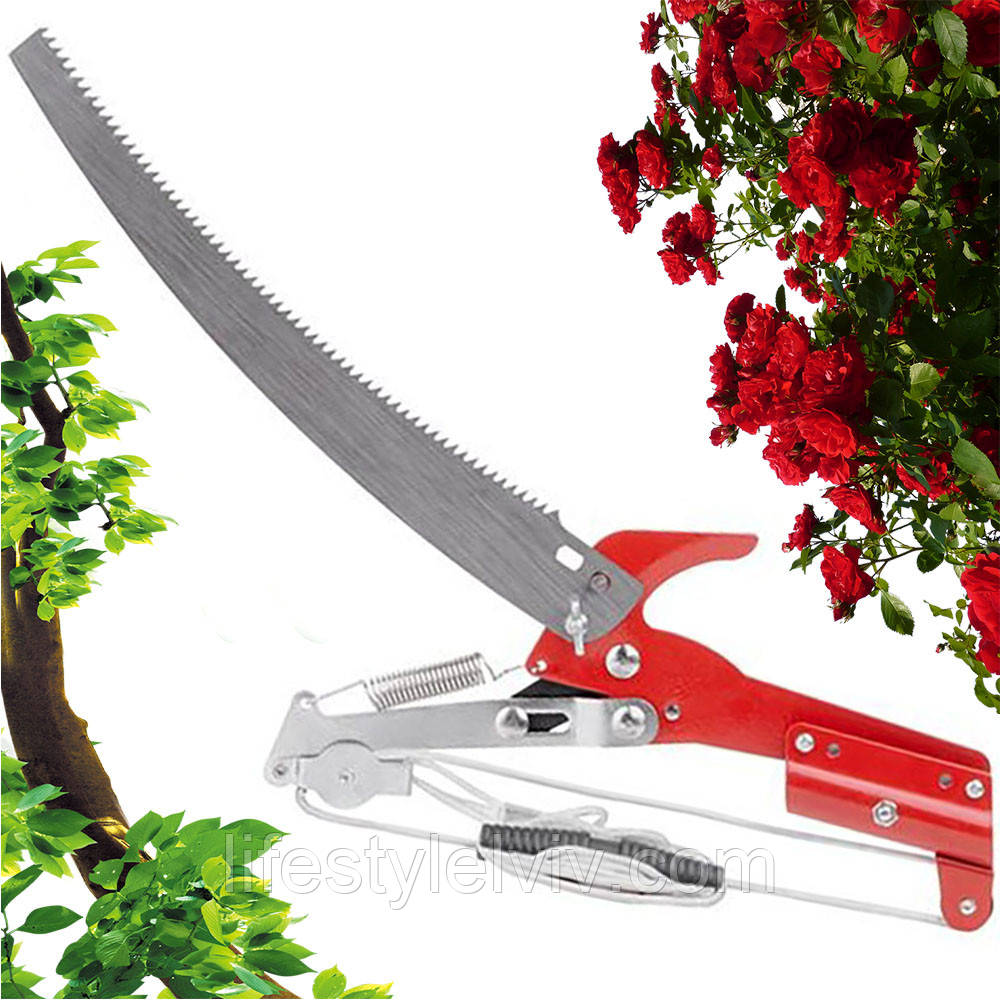 Висоторіз телескопічний 2в1, довжина леза 300мм / Сучкоріз висотний / Штанговий гілкоріз висотний, фото 1