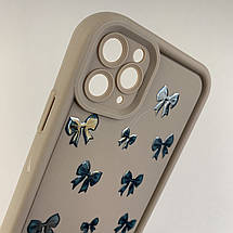 Чохол для iPhone 11 Pro Max чохол з високими бортами з бантиками на телефон айфон 11 про макс коричневий q05t, фото 3