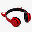 Бездротові навушники з вушками та підсвіткою, Bluetooth, CAT ST71M, Червоний / Дитячі блютуз навушники, фото 7