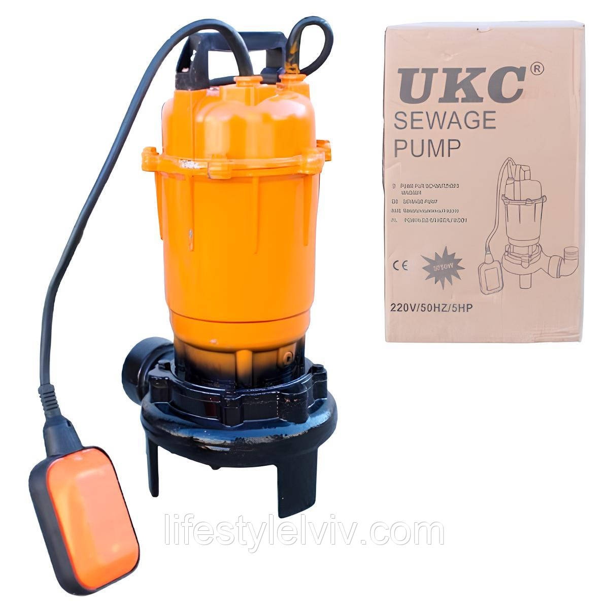 Фекальний насос погружний з поплавком до 20м, 3750Вт, від мережі, UKC / Насос для каналізації, фото 1