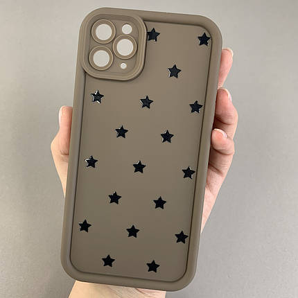 Чохол для iPhone 11 Pro Max чохол з високими бортами із зірочками на айфон 11 про макс коричневий q05d, фото 1