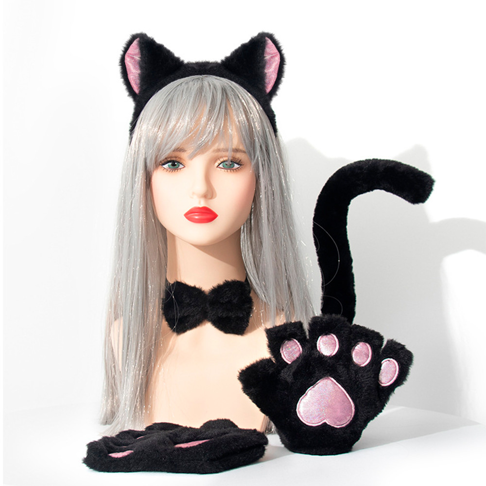 Костюм Косплей Кішка (чорний з рожевим), фото 1