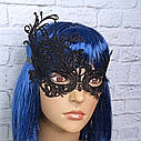 Мереживна маска Загадка жар-птиця (чорна), фото 2