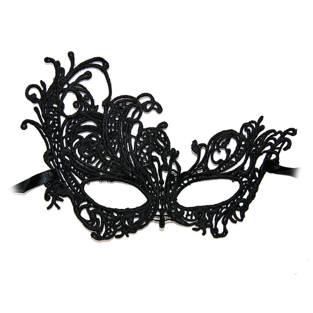 Мереживна маска Загадка жар-птиця (чорна), фото 1