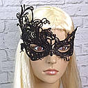 Мереживна маска Загадка жар-птиця (чорна), фото 3