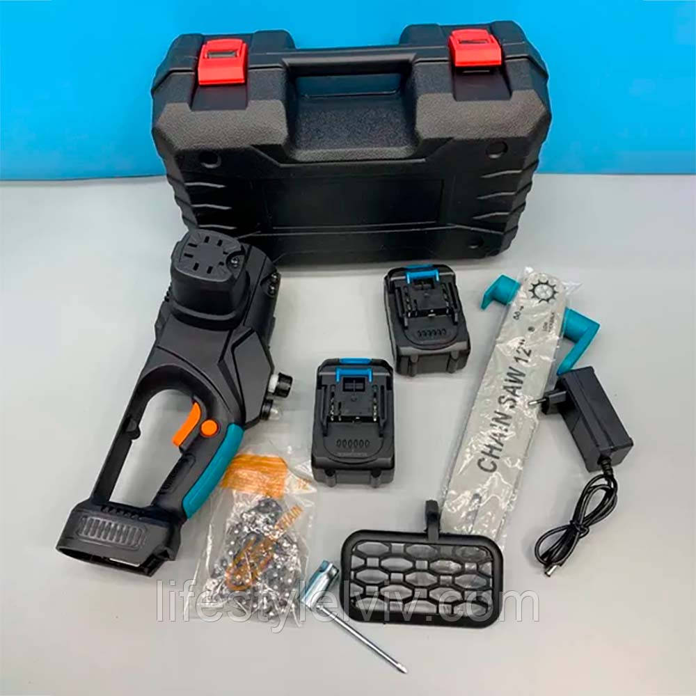 Акумуляторна пила ланцюгова в кейсі + 2 АКБ 36V / Електропила / Акумуляторна ланцюгова пила, фото 1