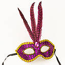 Венеціанська маска Фантазія (малинова), фото 3