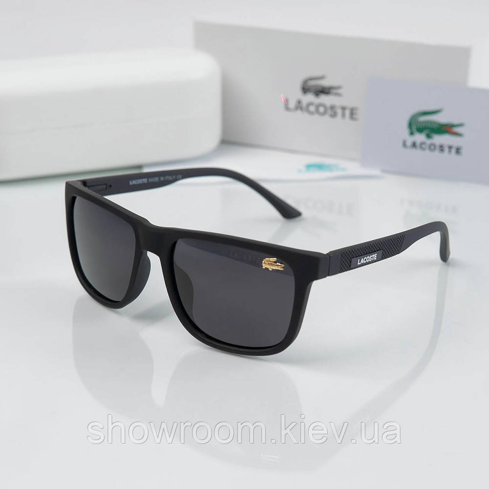 Чоловічі чорні сонцезахисні окуляри Lacoste (205) polaroid