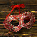 Венеціанська маска зі стразами (червона), фото 2