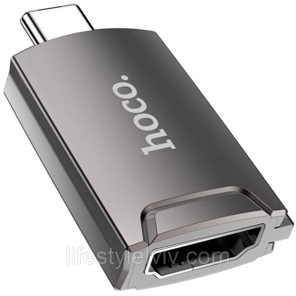 Перехідник з Type-C на HDMI (4K, 30Hz) Hoco UA19 / Адаптер-перехідник з телефону / Конвертер для телефону, фото 1
