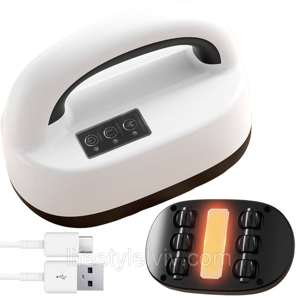 Роликовий масажер з підігрівом, від USB, LKL-0128 / Ручний масажер для тіла / Вібраційний масажер, фото 1