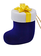 Футляр оксамитовий для каблучки "Чобіток" синій 152В