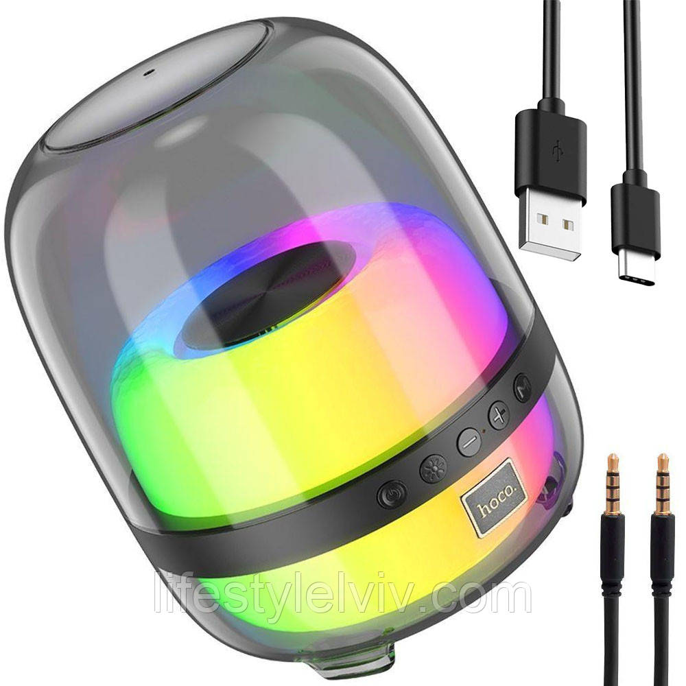 Портативна колонка зі світломузикою та Bluetooth, Hoco BS58 / Бездротова акустика / Блютуз колонка, фото 1