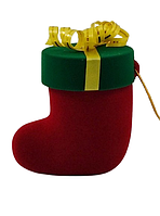 Футляр оксамитовий для каблучки "Чобіток" червоний 152В