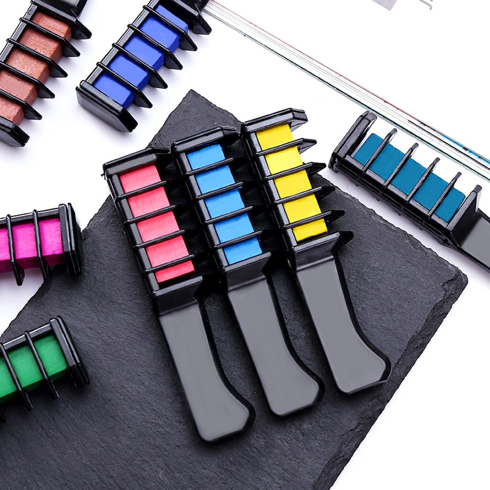 Крейда для волосся з гребінцем набір Hair Chalk (6 шт), фото 1