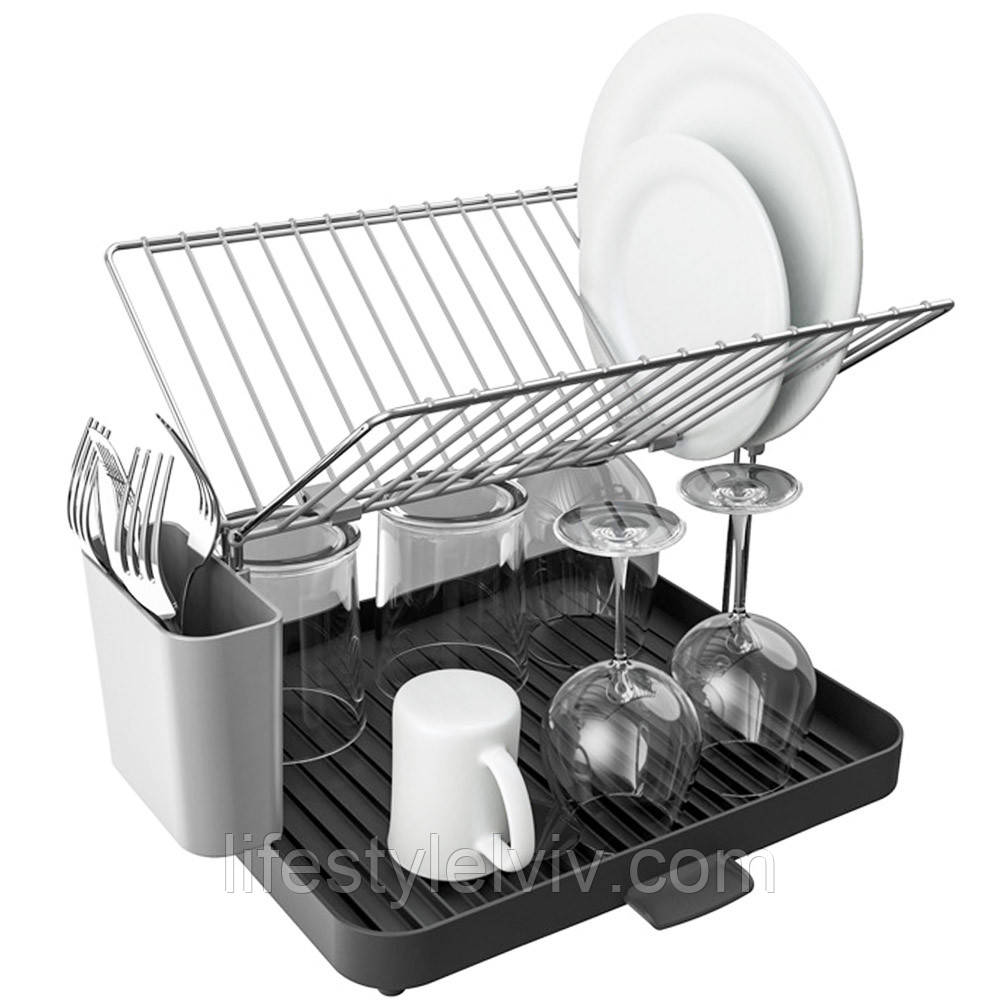 Сушарка для посуду 2 рівня, 31,5х27см / Двоярусна сушка для посуду / Стійка для зберігання посуду, фото 1