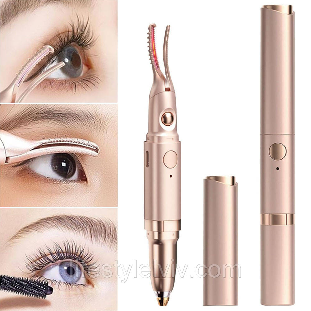 Щипці для завивки вій з епілятором 2в1, 2 режими, USB, RD-1732 / Плойка для вій / Епілятор для брів, фото 1