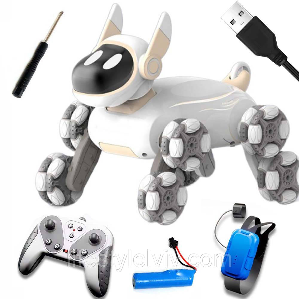 Трюковий робот собака на пульті управління і браслеті, DWI Robot / Робот пес / Інтерактивна собака робот, фото 1